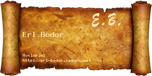 Erl Bodor névjegykártya